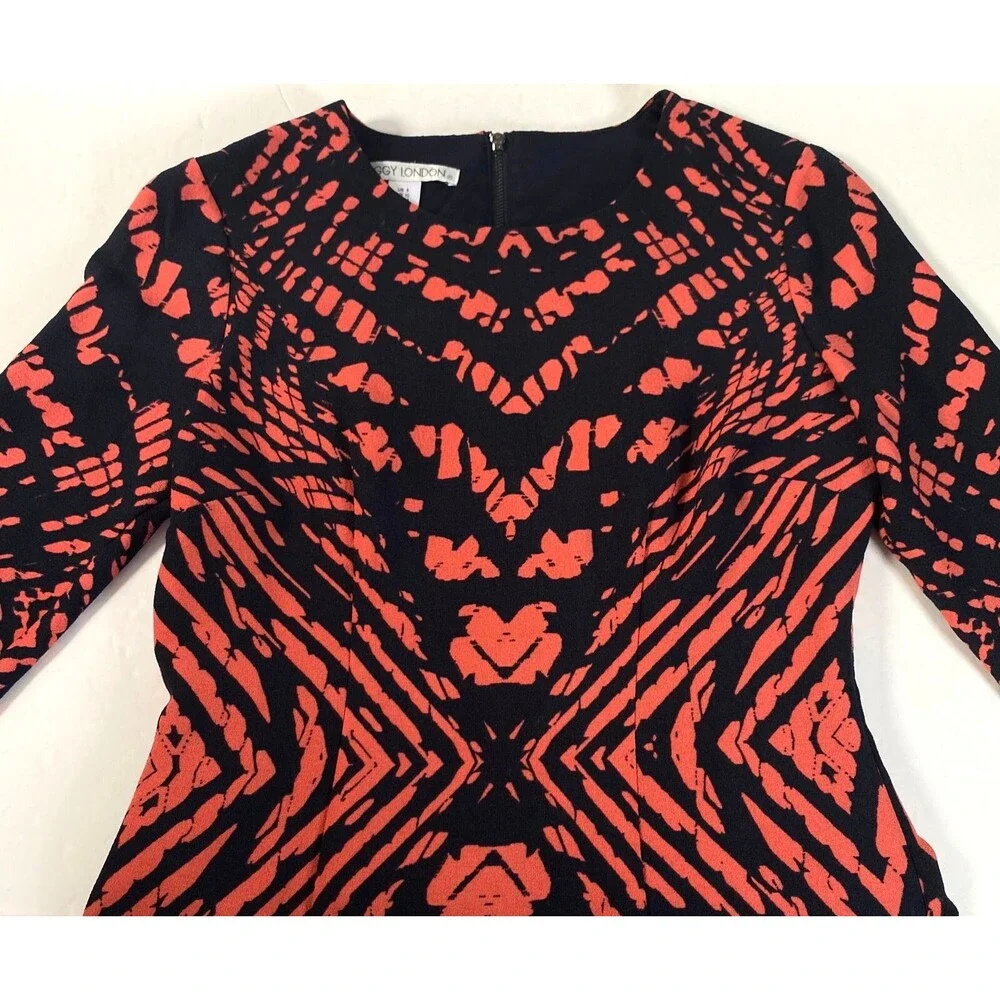 Maggy London Geometric Tailor Fit Dress Womens Size 6 Multicolor Lined NWOT